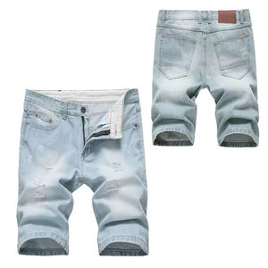 Pantalones cortos para hombre, vaqueros rectos desgastados, pantalones cortos Vaqueros, ropa de calle, pantalones lavados para mujer - Product Image 3