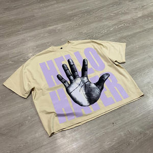 Personalizado para hombre Puff Imprimir Streetwear Tee OEM Fábrica de algodón de gran tamaño T Shirt 3D Raised Logo Design Shirt - Product Image 1