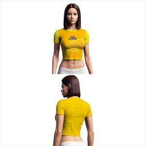 T-shirt court pour femme, style jeune, décontracté, tendance, forme avec tissu léger et respirant, t-shirt court extensible doux pour femme - Product Image 5