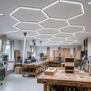 Lampada a Griglia Esagonale LED in Lega di Alluminio 6000K Luce Diurna per Officina di <span class=keywords><strong>Falegnameria</strong></span> - Product Image 1