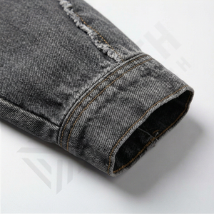 Chaqueta Vaquera Informal de Alta Calidad para Hombre, Cuello Alto, Logotipo Frontal, Talla Grande, Cierre de Botones, Prenda Exterior de Moda, Precio Competitivo - Product Image 6