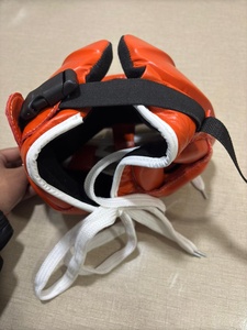 Protège-tête de boxe pour jeunes, protège-tête de boxe orange de haute qualité, protège-tête de boxe demi-visage, protège-joues - Product Image 2