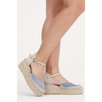 Espadrille à talon compensé fermé