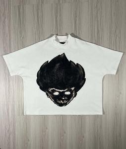 Camiseta de algodón de gran tamaño ajustada boxy recortada de peso pesado DTG con hombros caídos de alta calidad y logotipo estampado personalizado - Product Image 3