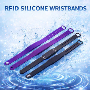 Bracelet en silicone RFID à impression de code QR personnalisé, conception extensible et douce pour le paiement <span class=keywords><strong>sans</strong></span> espèces au parc aquatique - Product Image 1