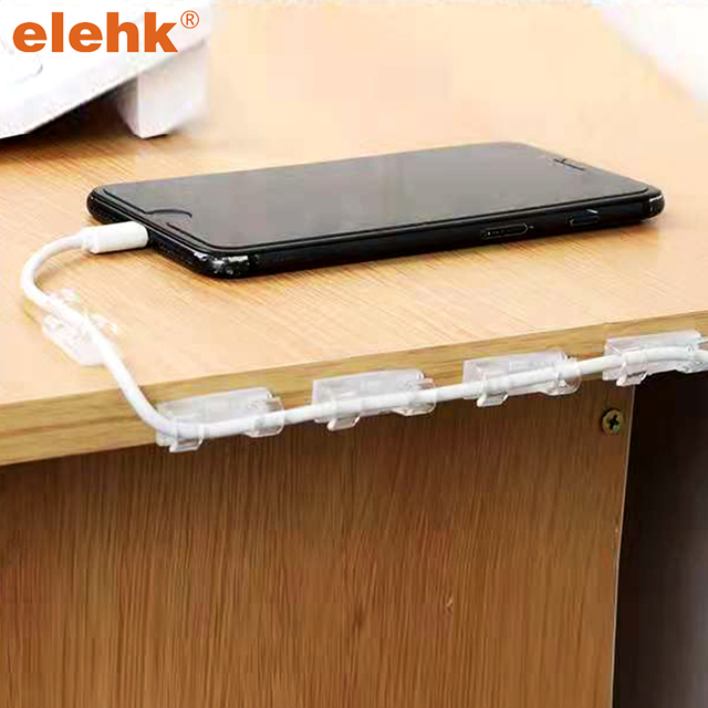ELEHK Cable Cord Organizer Self-Adehisve Wire Organizer Cable Clip Round Type Cable Holder Management Organizer