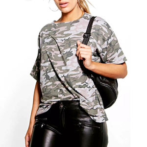 T-shirt coupe carrée pour femmes OEM Factory Loose Casual Tee Tissu en coton de haute qualité Parfait pour Streetwear ou Lounge Wear - Product Image 1