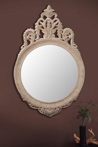 Espejo de Pared de Arte Moderno para Decoración de Sala de Estar, Hecho a Mano con Madera y Vidrio, 24 Pulgadas, Ecológico, Regalo de Boda, Pascua, Estilo Antiguo - Product Image 2