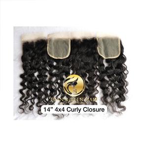 Extensions de cheveux humains indiens vierges en gros, cuticules alignées, bouclés lâches 20 pouces, avec dentelle transparente 4x4, expédiées par DHL - Product Image 2