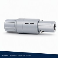 Conector Circular Push-Pull Serie P de BEXKOM, 2 Pines, Enchufe Recto, Latón Chapado en Oro, Carcasa de PC, Grado Médico, Bajo Costo