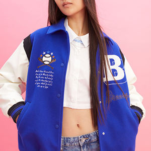 Veste de survêtement personnalisée de haute qualité pour hommes, col montant, coupe-vent, fermeture à boutons en corne, mode automne, streetwear, broderie - Product Image 2