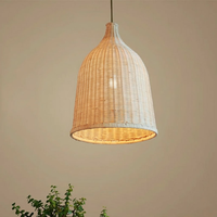 Abat-jour de lampe suspendue en bambou et rotin naturel, fait main, moderne, écologique, couleur personnalisée
