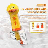 Mousseur Électrique Rechargeable pour Animaux de Compagnie, Moussoir de Bain Automatique, Design Canard Citron de Dessin Animé, Poignée Pliable Étanche, 300 ml, Salle de Bain