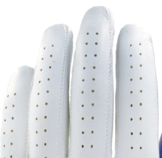 Gants de Golf en cuir blanc Cabretta OEM, toucher bleu, Logo personnalisé, gants de Golf en cuir antidérapants - Product Image 3
