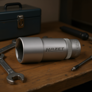 Hazet 3/8'' Long Metric Square 6-Point <b>Socket</b> with Traction Profile - Product Image 3