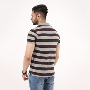 2025 camiseta Polo de algodón con estampado de logotipo personalizado para hombre, ropa informal de verano de alta calidad con manga corta, patrón de rayas sólidas - Product Image 4