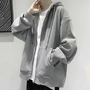 เสื้อฮู้ดขนแกะเต็มตัวสำหรับผู้ชายพิมพ์ลายปักสีพื้นย้อมสีสำหรับฤดูหนาว - Product Image 4