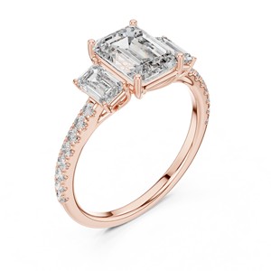 1.75ct <b>Emerald</b> Cut Moissanite 3 Stone <b>Ring</b> 925 Sterling <b>Silver</b> Bridal Fine Jewelry Wholesale Engagement Wedding Luxury Statement - Product Image 1