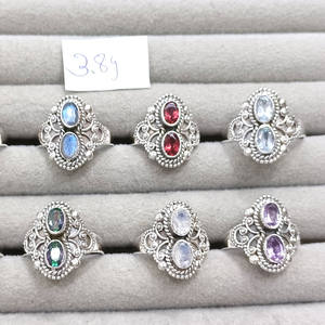 Anillos de Topacio Azul en Plata de Ley 925, Anillos Finos Hechos a Mano, Joyería de Diseño, Anillos de Plata al por Mayor - Product Image 1