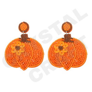 Pendientes de cuentas de Navidad de estilo Vintage para mujer, color naranja, blanco, azul, día conmemorativo patriótico para boda - Product Image 3