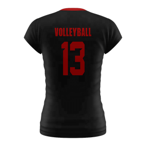 Unisex Custom Designed Uniforms Factory Printed <b>Red</b> Short-Sleeved Volleyball Wear <b>Hot</b> Selling for Women - Product Image 2