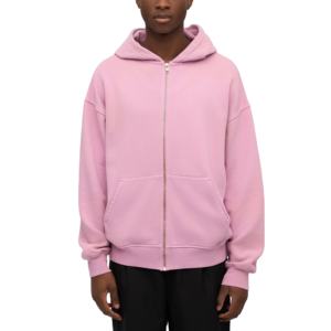 Fabricants de vêtements au Pakistan, sweats à capuche personnalisés à épaules tombantes et fermeture éclair, sweats à capuche vierges de haute qualité, sweats à capuche oversize en molleton - Product Image 1