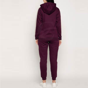 Survêtement d'hiver personnalisable en coton uni respirant pour femme, avec sweat à capuche décontracté et haut long, en toile, commande minimum 2 pièces, pour l'entraînement - Product Image 4