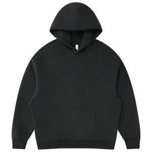 355G Heavy Washed <b>Vintage</b> Polyester / Cotton <b>Sweatshirt</b> Trendy Hooded Hoodie Front Logo <b>Oversized</b> Anti-Pilling for Adding Fleece - Product Image 4