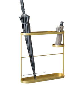 Porte-parapluies d'intérieur doré, support de rangement, seau à parapluies, décoration d'intérieur, ombre royale, revêtement en poudre, rangement élégant - Product Image 6
