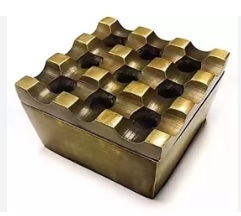 Cendrier en métal martelé en cuivre design diamant fait main Cendrier de table fantaisie indien brillant Cendrier en métal sur pied de petite taille - Product Image 3