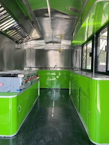 Green Modern Stainless Steel Mobile Food Trailer Fully Equipped Vending Concession Truck Double Axle Serving Window for Events - Product Image 3