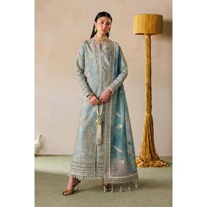 Robe élégante pour femme en mousseline de soie brodée, à manches longues, 3 pièces, écologique, EL26-D01 pour le printemps/été - Product Image 1
