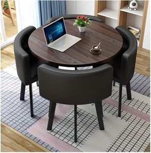 Muebles de Restaurante de Alta Calidad y Estilo Lujoso, Mesa de Centro y Sillas de Madera Maciza Ecológica para Sala de Estar - Product Image 6