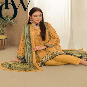 Traje moderno de tres piezas Salwar Kameez para mujer, vestido de Panjabi paquistaní bordado en el césped de algodón diseñado por Bin Hameed Vol MAYA - Product Image 6