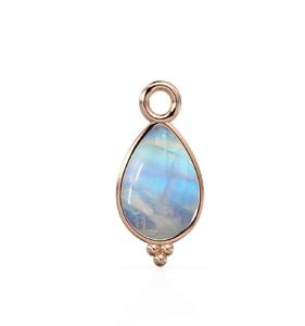 Conector piedra lunar arcoíris de Plata de Ley 925 oro vermeil - Product Image 3