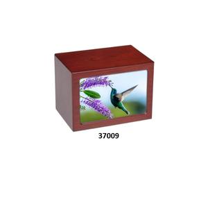 Vente chaude belle urne adulte de crémation en bois d'oiseau de bourdonnement pour les cendres humaines avec le sac libre de velours - Product Image 1
