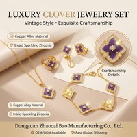 Gelang Rantai Kuningan Berlapis Emas 18K Charoite Platinum dengan Hiasan Zirkon Bunga Potongan Asscher untuk Perhiasan Pesta Wanita