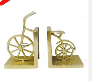 Sujetalibros de diseño de acero inoxidable de metal con acabado dorado más exigentes para sala de estar de oficina en casa - Product Image 4