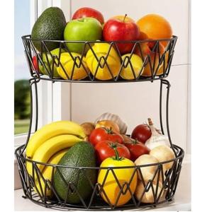 Cesta Decorativa Redonda de Alambre de Hierro para Mesa de Restaurante y Hotel, Cesta para Almacenamiento de Frutas y Verduras al Precio Más Bajo - Product Image 2