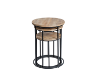 Table basse gigogne moderne en bois de manguier Anouck