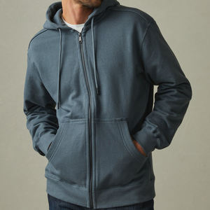 Sweat à capuche zippé pour hommes Sweat en pur coton avec capuche en polaire biologique Sweats à capuche pour hommes Sweats à fermeture éclair personnalisés - Product Image 4