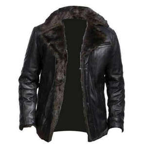 Nueva llegada personalizada a prueba de viento Casual Hombres Chaqueta de cuero de piel Nueva moda elegante Chaquetas de piel de cuero genuino - Product Image 1