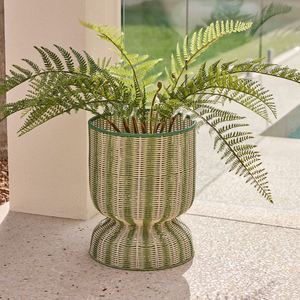 Tienphong, venta al por mayor, soportes de soporte para plantas de ratán verde y blanco de centeno hechos a mano, cubiertas de macetas de árboles grandes para uso en interiores y exteriores - Product Image 2