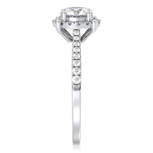 Anillo de Compromiso con Halo de Diamantes de Corte Redondo Minimalista REYES de 0.98 Quilates en Oro Blanco Sólido de 14K y 18K, Joyería Certificada por GRA para Mujer - Product Image 5