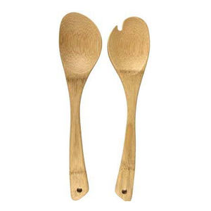 Cuillère à salade multifonctionnelle en bois d'acacia de 11 pouces et fourchette de service ensemble de 2 serveurs à salade - Product Image 5