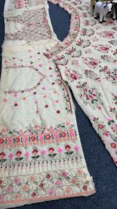 Élégant Faux Georgette Lehenga Choli À La Mode Indien Pakistanais Broderie Paillettes Coupe Travail Avec Cancan & Canvas Patta - Product Image 6