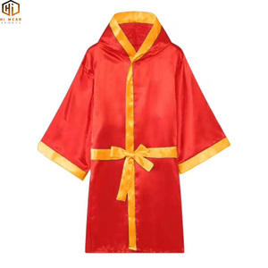 Venta al por mayor bata de boxeo con capucha vestido de Kick Boxing MMA Muay Thai traje/logotipo personalizado batas de boxeo de combate - Product Image 6