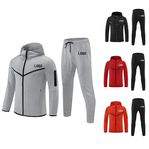 Survêtements avec logo personnalisé pour hommes Vente en gros Ensemble veste et sweat à capuche 2 pièces Costume de jogging d'hiver à impression numérique avec fermetures éclair - Product Image 3