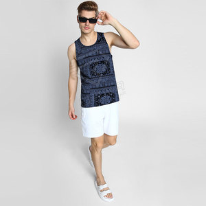 Débardeur en maille grande taille couleurs confortables Débardeurs en coton sans manches coupe ample pour hommes - Product Image 4