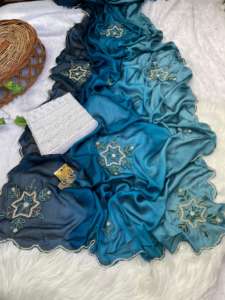 Nueva variedad de estilo moderno, la mejor blusa Sari de seda Rangoli suave pura con Khatli Butta y Resam y trabajo manual pesado, moda de mujer - Product Image 5